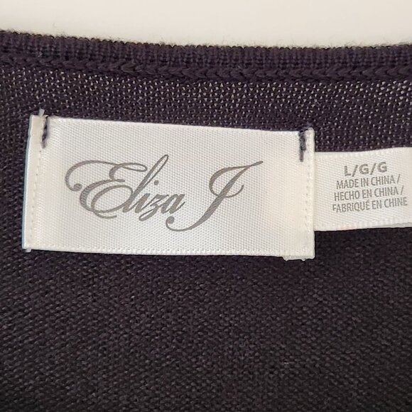 Eliza J Sweater Dress Geometric Diamond Knit Fit & Flare Cozy Business Casual L - Picture 4 of 11